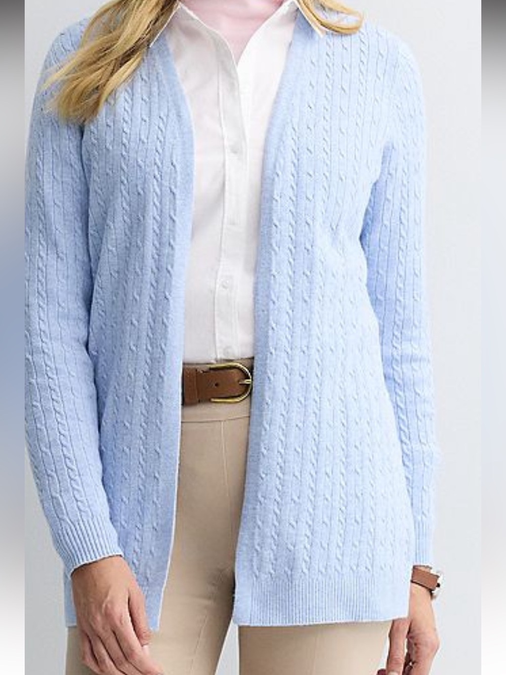 Cabled Open Front Cardigan‎ Tunic cozy chic and sophisticated size large NWT